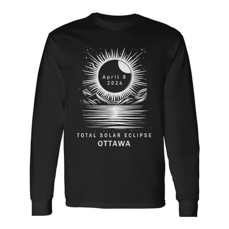 Total Solar Eclipse Ottawa 2024 United States Long Sleeve T-Shirt