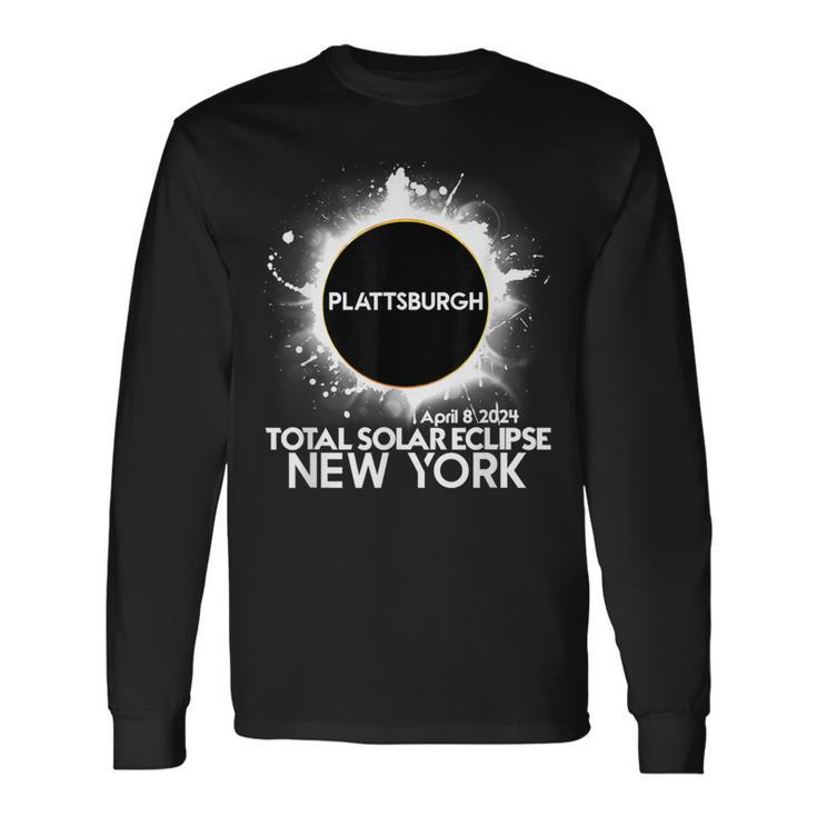Total Solar Eclipse Plattsburgh New York 2024 Totality Long Sleeve T-Shirt Gifts ideas