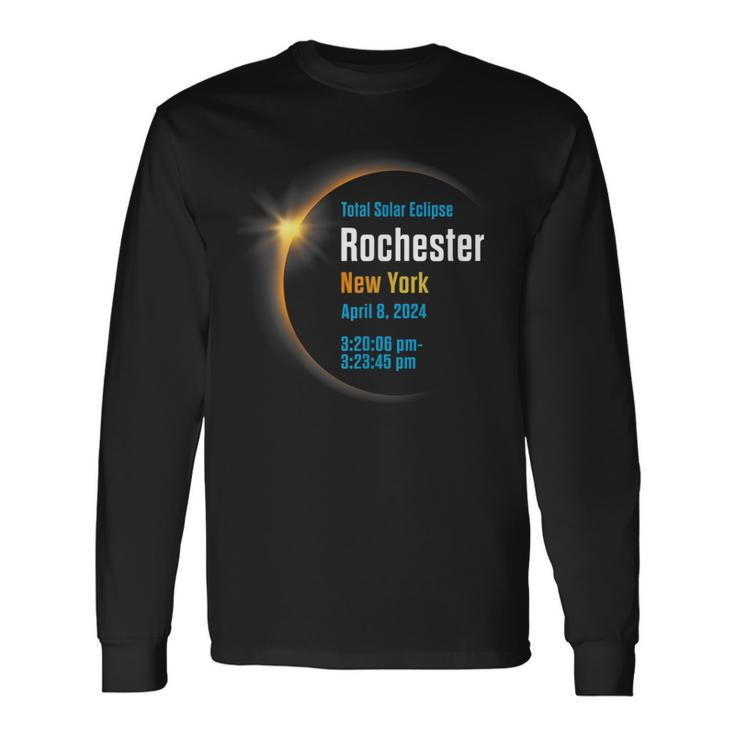Total Solar Eclipse Rochester New York April 8 2024 Long Sleeve T-Shirt