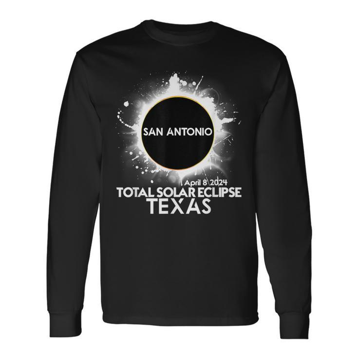 Total Solar Eclipse San Antonio Texas 2024 Totality Long Sleeve T-Shirt Gifts ideas