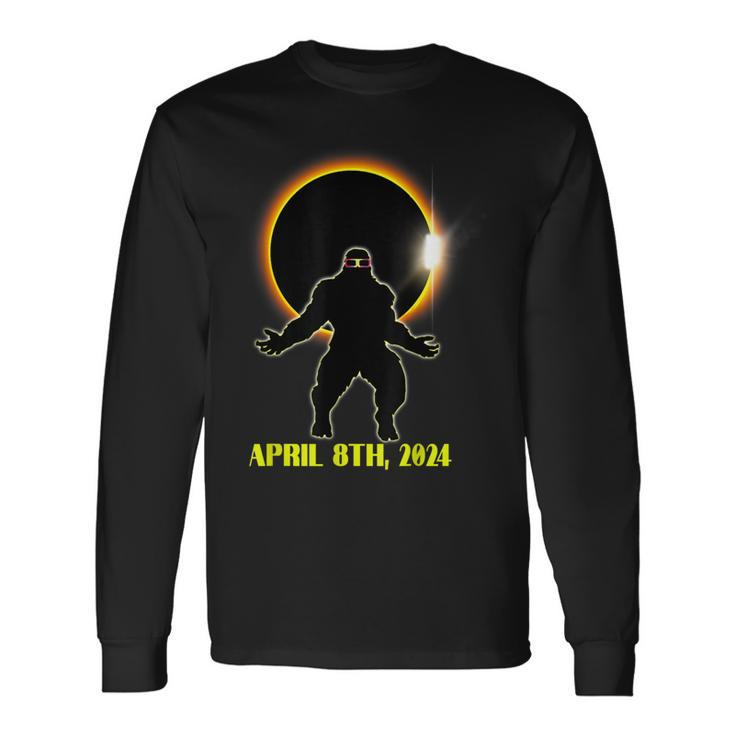 Total Solar Eclipse Sasquatch Wearing Solar Eclipse Glasses Long Sleeve T-Shirt Gifts ideas