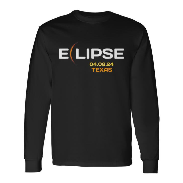 Total Solar Eclipse In Texas April 8 2024 Totality Long Sleeve T-Shirt