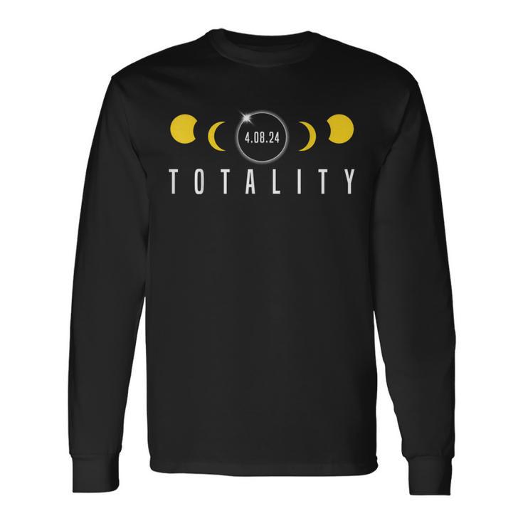 Total Solar Eclipse Totality April 8Th 2024 America Eclipse Long Sleeve T-Shirt