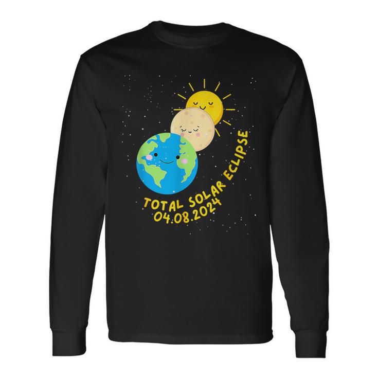 Totale Sonnenfinsternis 2024 Süße Sonnenfinsternis Langarmshirts Geschenkideen