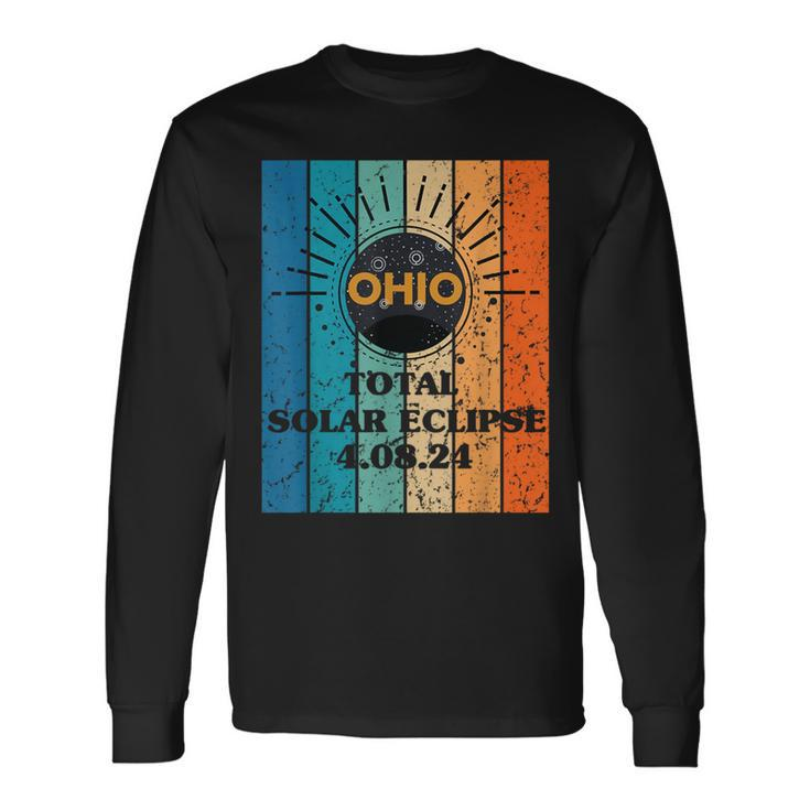 Totality Ohio Solar Eclipse 2024 America Total Eclipse Long Sleeve T-Shirt