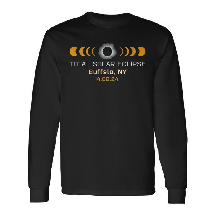 Totality Path 2024 Buffalo Ny New York Total Eclipse Long Sleeve T-Shirt