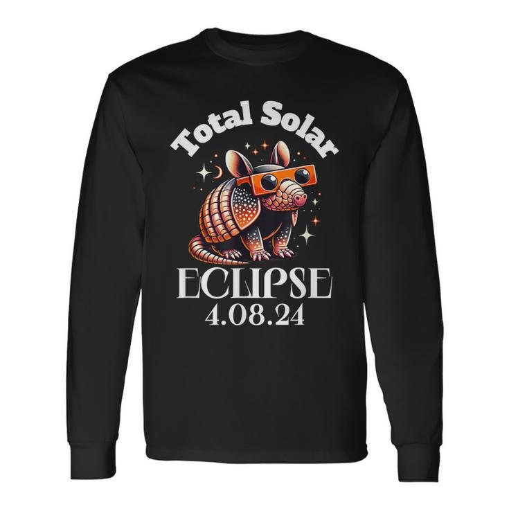 Totality Total Solar Eclipse April 8 2024 Armadillo Long Sleeve T-Shirt