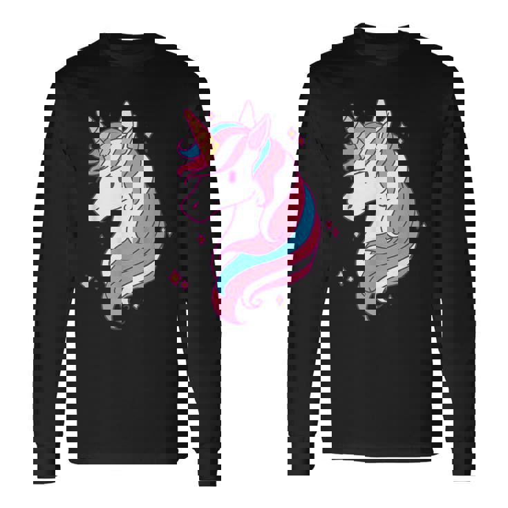 Trans Pride Einhorn Lgbt-Trans-Alliierter Black Langarmshirts Geschenkideen