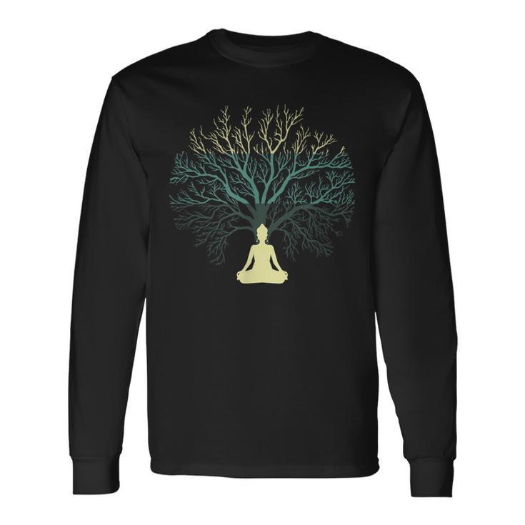 Tree Of Life Yoga Zen Meditation Buddhism Spiritual Long Sleeve T-Shirt