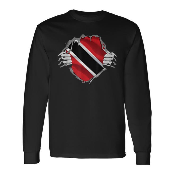 Trinidad And Tobago Clothing Trini Flag Roots Trinidadian Long Sleeve T-Shirt