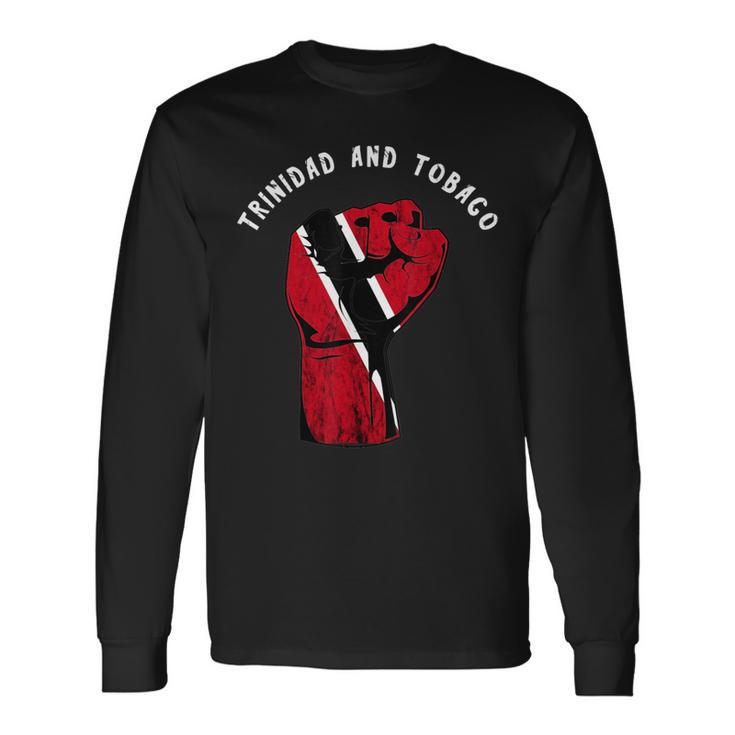 Trinidad And Tobago Hand Fist Tobagonian Pride Roots Long Sleeve T-Shirt