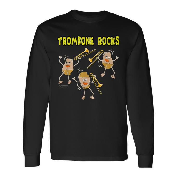 Trombone Rocks Musical Instrument Long Sleeve T-Shirt