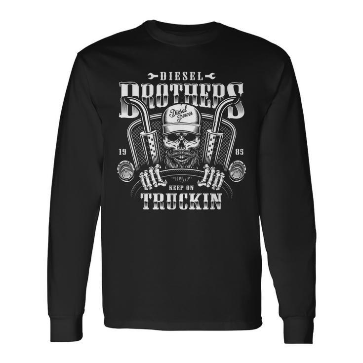 Trucker Brothers Diesel Addicted Truck Driver Hat Vintage Long Sleeve T-Shirt
