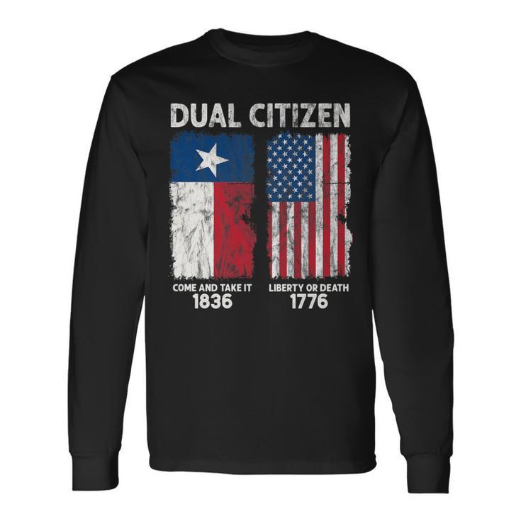 True Texan Dual Citizen Love Texas And America Vintage Long Sleeve T-Shirt