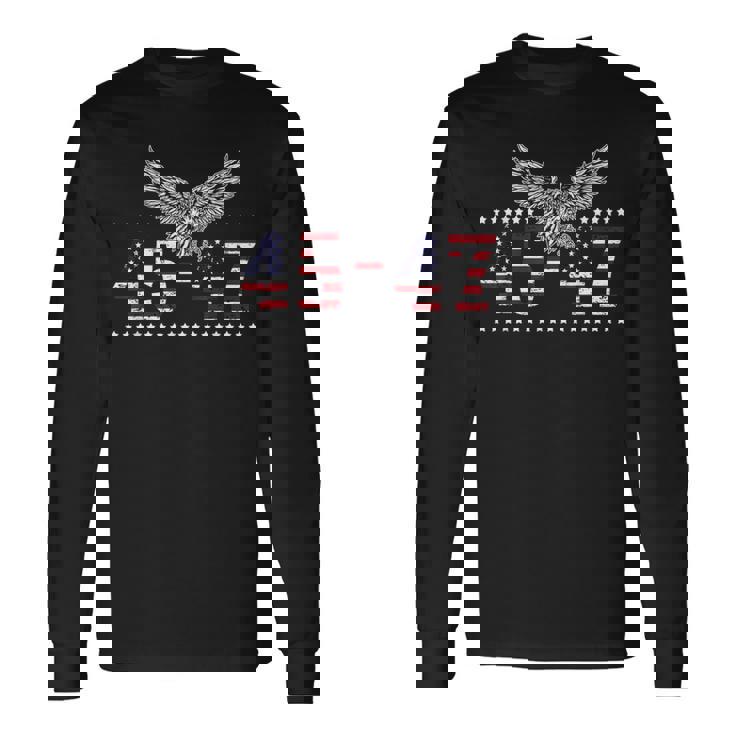 Trump 2024 President 45 And 47 American Flag Trump 2024 Long Sleeve T-Shirt