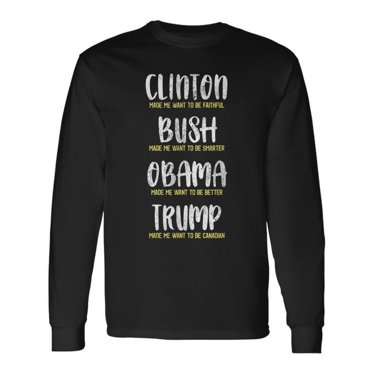 Trump Made Me Want To Be Canadian Political Protest Long Sleeve T-Shirt