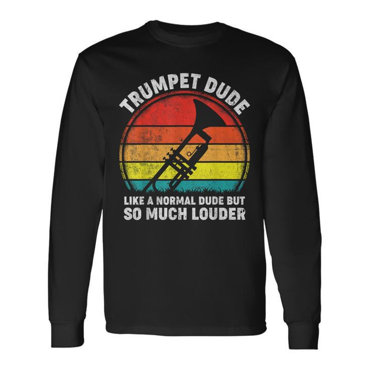 Trumpeter Marching School Band Vintage Jazz Trumpet Long Sleeve T-Shirt