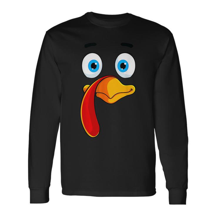 Turkey Face Thanksgiving Costume Toddler Boys Long Sleeve T-Shirt