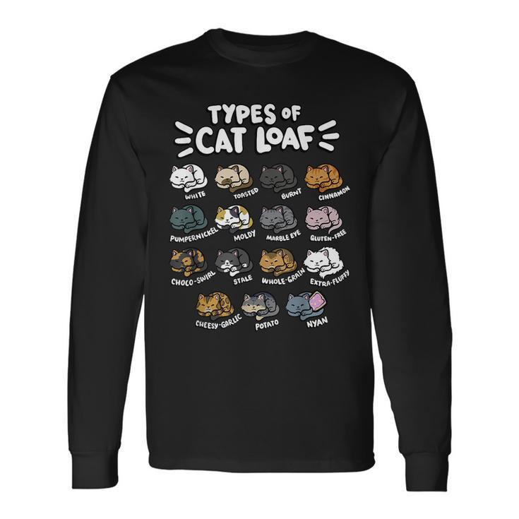 Types Of Cat Loaf Kitten Bread Lover Foodie Cute Pet Cat Long Sleeve T-Shirt Gifts ideas