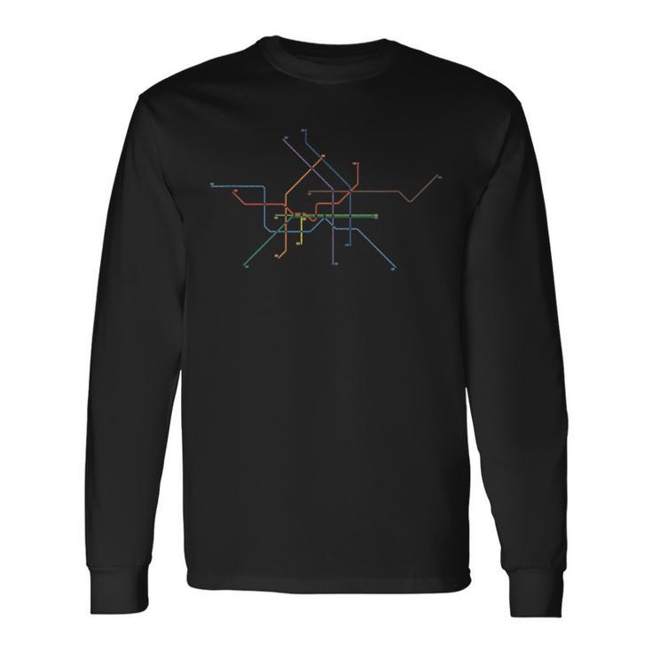 U-Bahn Netzplan Berlin Souvenir Öpnv Hauptstadt Langarmshirts Geschenkideen