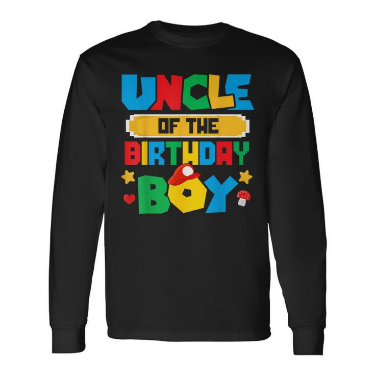 Uncle Of The Birthday Boy Game Gaming Family Matching Long Sleeve T-Shirt