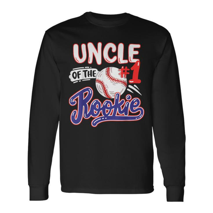 Uncle Of Rookie 1St Baseball Birthday Party Theme Matching Long Sleeve T-Shirt