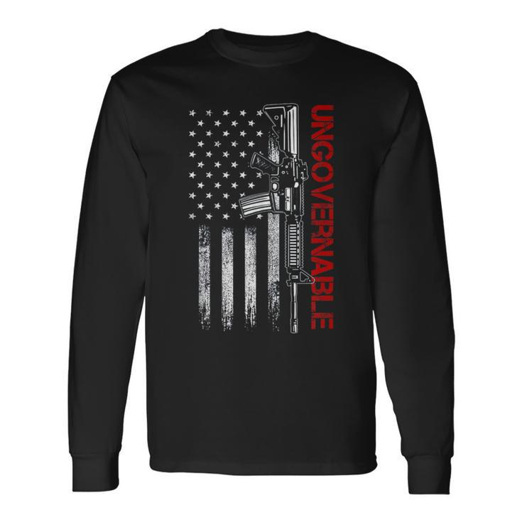 Ungovernable Become Ungovernable American Us Flag s Long Sleeve T-Shirt