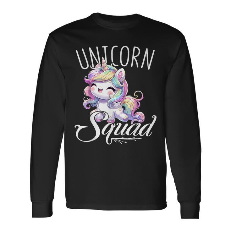 Unicorn Squad Birthday Party Cute Unicorn Long Sleeve T-Shirt