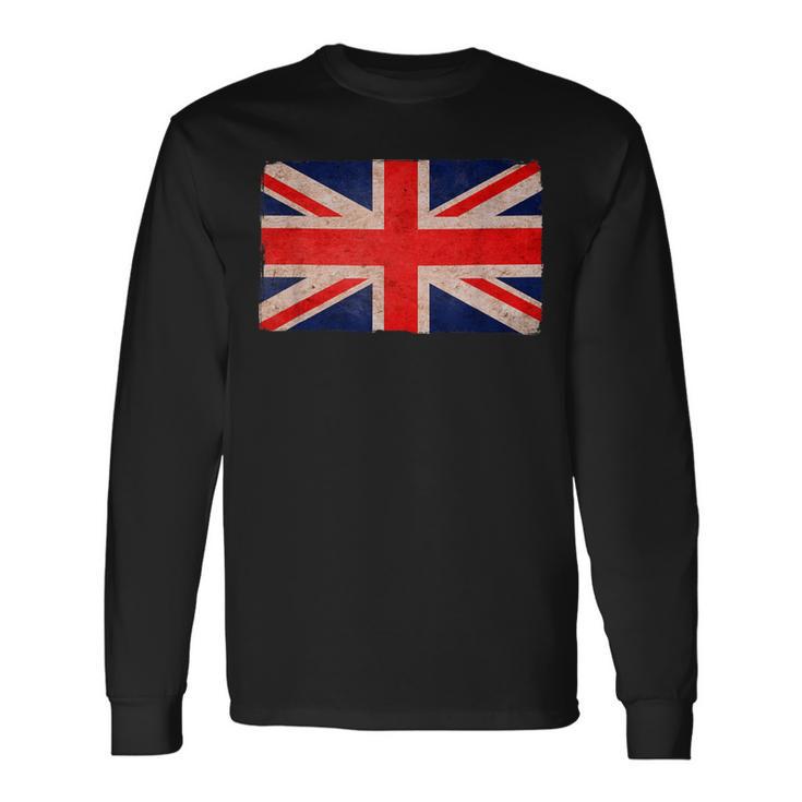 Union Jack Vintage British Flag Retro United Kingdom Britain Long Sleeve T-Shirt