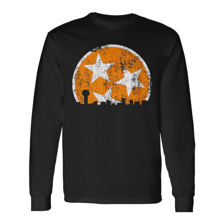 Unique Orange & White Tennessee State Flag Knoxville Skyline Long Sleeve T-Shirt