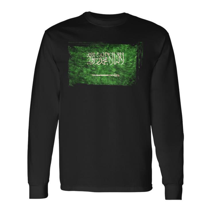 Unique Trendy Vintage Saudi Arabia Flag G003744 Long Sleeve T-Shirt