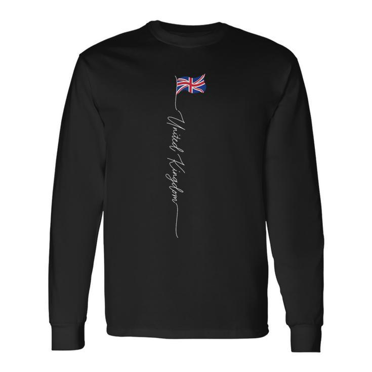 United Kingdom British Flag Uk Vintage Patriotic Long Sleeve T-Shirt