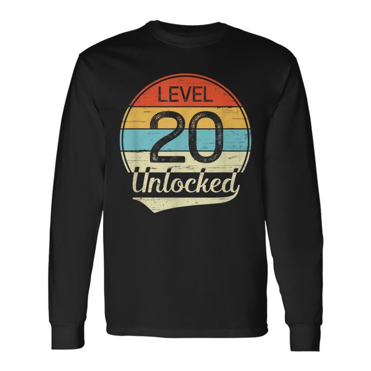 Unlocked Level 20 Birthday Vintage Long Sleeve T-Shirt