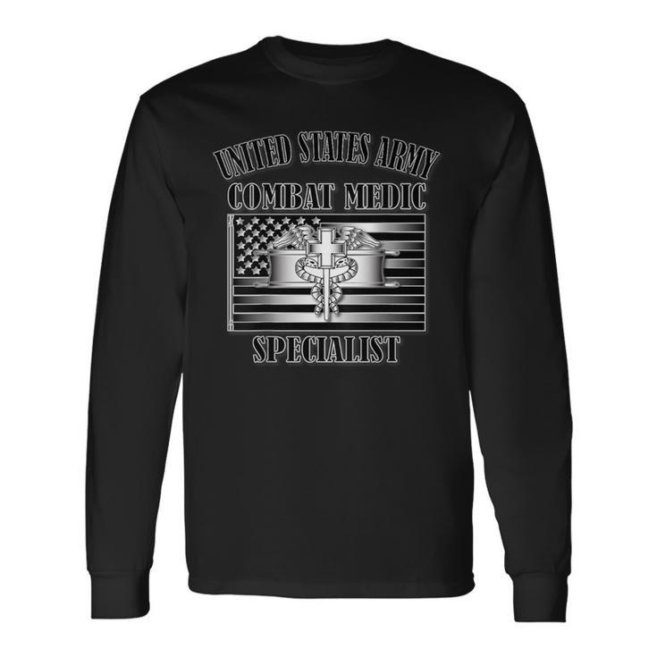 US Army Combat Medic Specialist Back Long Sleeve T-Shirt