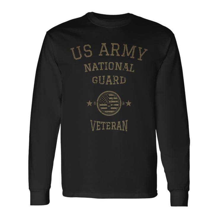 Us Army National Guard American Flag Retired Army Veteran Long Sleeve T-Shirt Gifts ideas