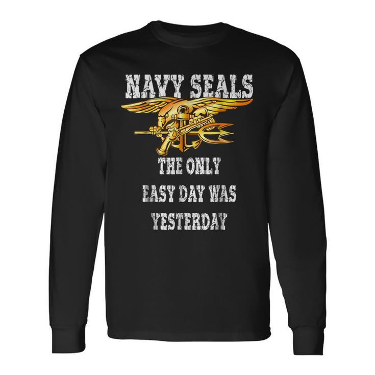 Us Navy Seals Easy Day Original Navy Long Sleeve T-Shirt