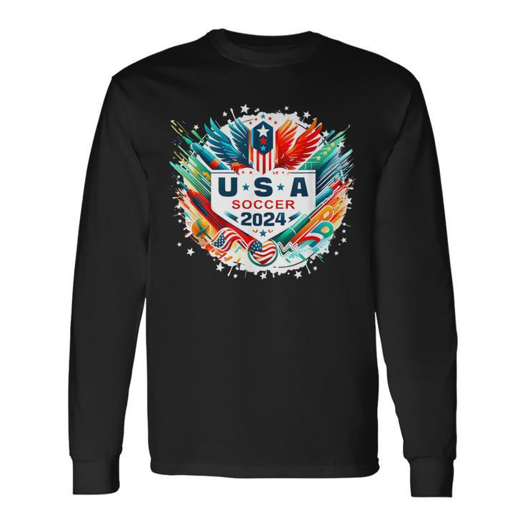 Usa 2024 Games Soccer Usa Sport 2024 Usa Long Sleeve T-Shirt