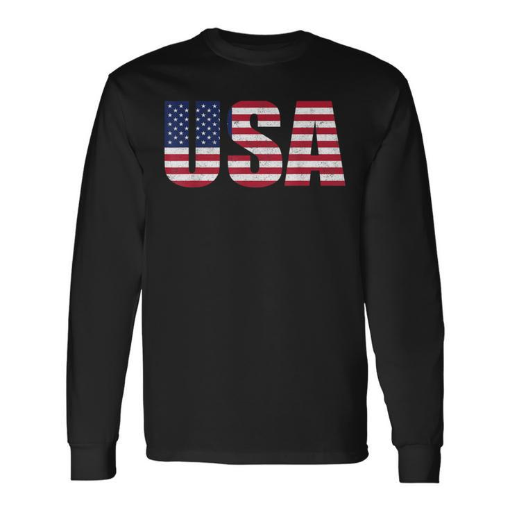 Usa Flag 4Th Of July Red White & Blue American Patriotic Long Sleeve T-Shirt Gifts ideas