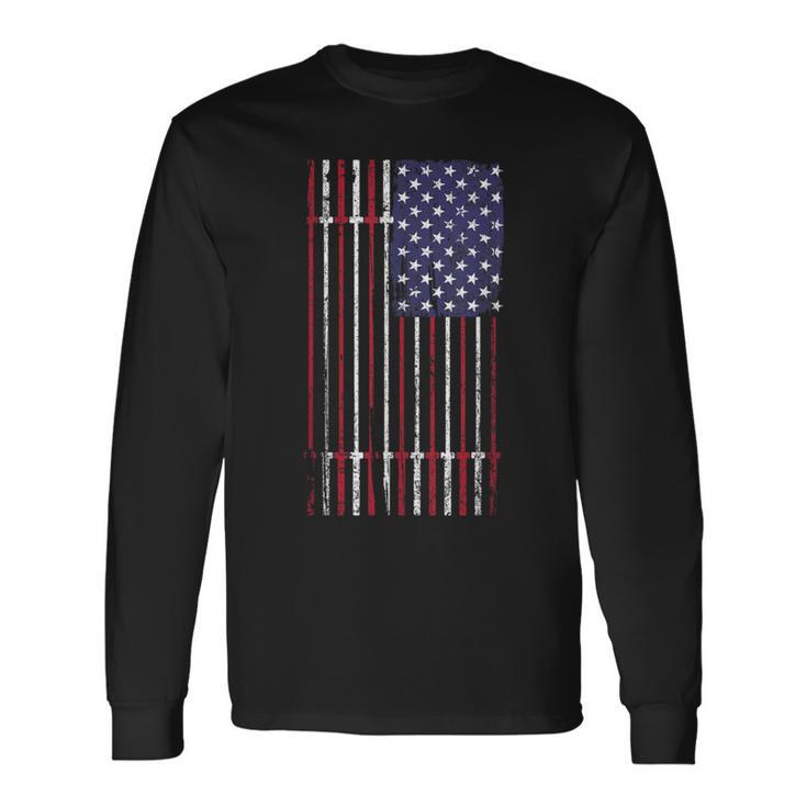 Usa Flag Barbell Langarmshirts Geschenkideen