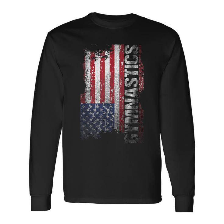 Usa Flag Gymnastics Long Sleeve T-Shirt