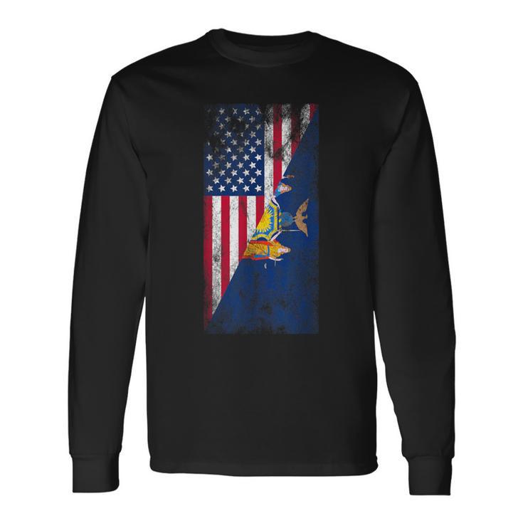 Usa New York Flags United States Of America New Yorker Long Sleeve T-Shirt