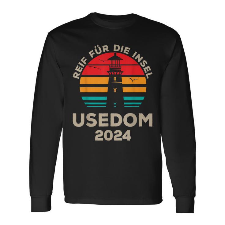 Usedom 2024 Inselreif Leuchtturm Motiv Langarmshirts Geschenkideen