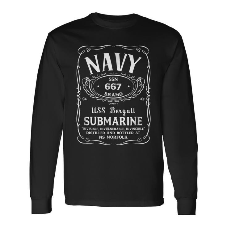 Uss Bergall Ssn667 Submarine Long Sleeve T-Shirt