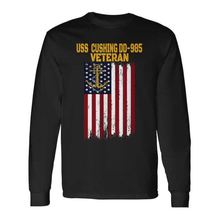 Uss Cushing Dd-985 Warship Veteran Day Fathers Day Dad Son Long Sleeve T-Shirt Gifts ideas