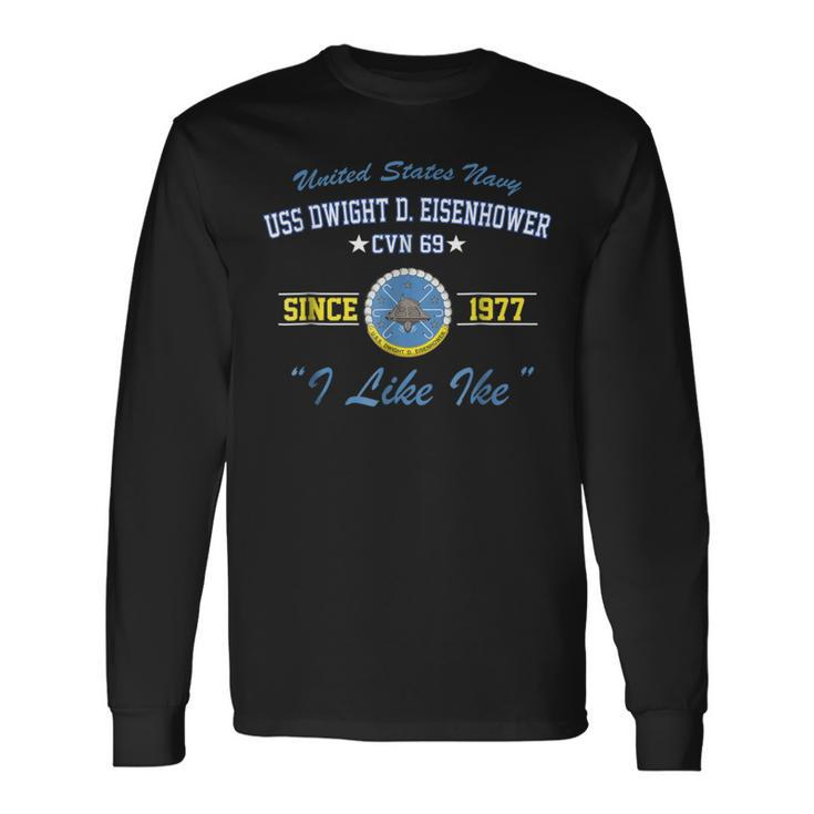 Uss Dwight D Eisenhower Cvn69 Aircraft Carrier Long Sleeve T-Shirt