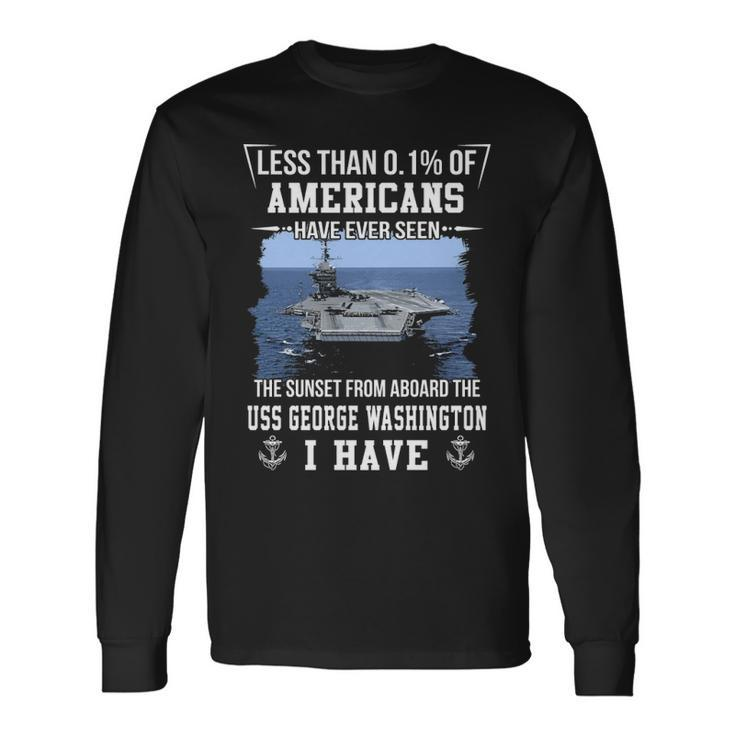 Uss George Washington Cvn 73 Sunset Long Sleeve T-Shirt Gifts ideas