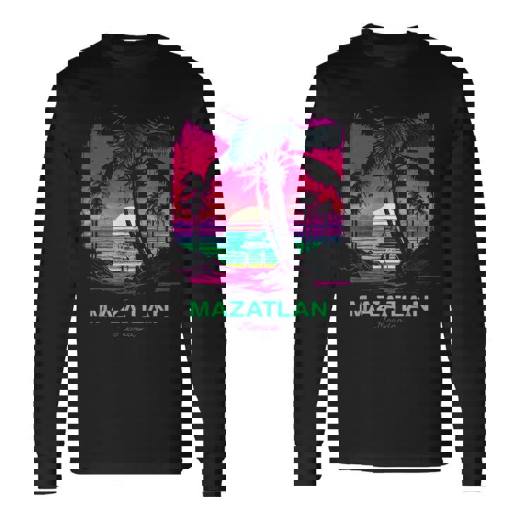 Vacation Souvenir Palm Tree Mazatlan Long Sleeve T-Shirt Gifts ideas