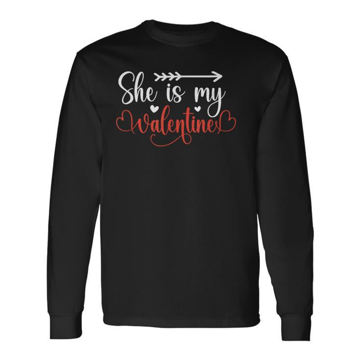Valentine Couple Matching Him From Her He Is My Valentine Long Sleeve T-Shirt