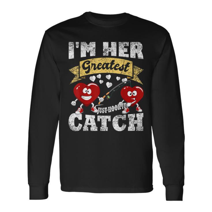 Valentines Day For Him & Her Matching Couples Fishing Long Sleeve T-Shirt