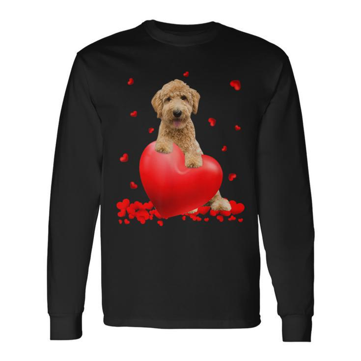 Valentines Day Golden Doodle Heart Dog Lovers Long Sleeve T-Shirt
